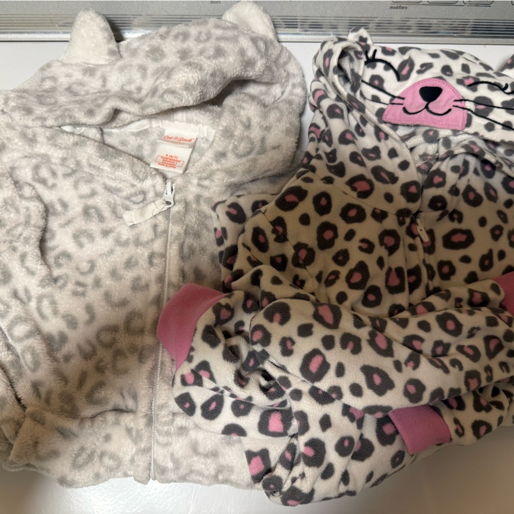 Girls small Hooded zipper pajamas
